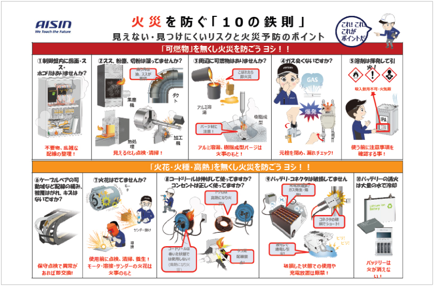 火災を防ぐ『10の鉄則』
