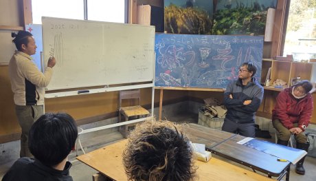 ⑦コンブ種苗ロープ制作の説明