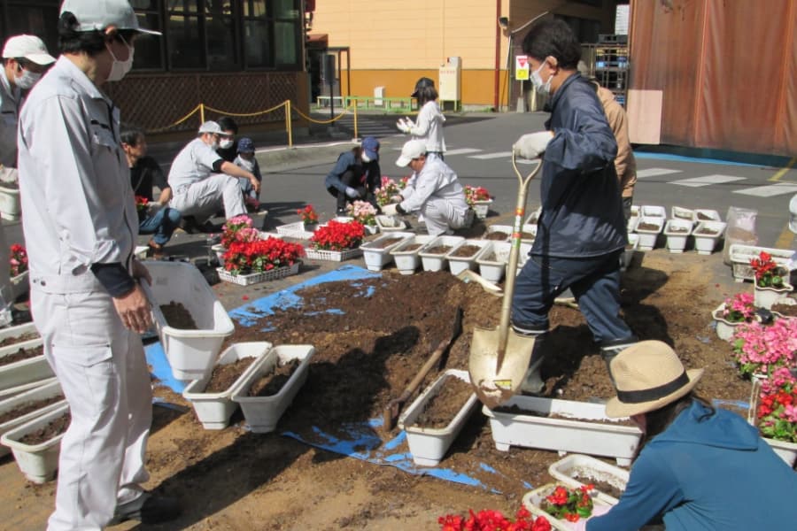 花植え
