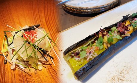 フィンガーライムを使った料理の写真