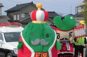 入善町・朝日町のゆるキャラも参加しました