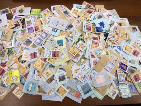 会社で集めた使用済切手
