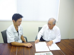 指導を受ける乗務員