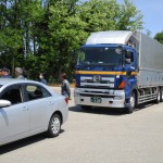 新湊　車間距離訓練の様子