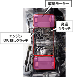 駆動モーター、クラッチ部拡大