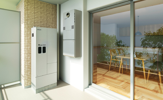 バルコニー窓横設置イメージ