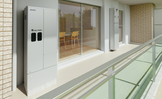 バルコニー窓横設置イメージ