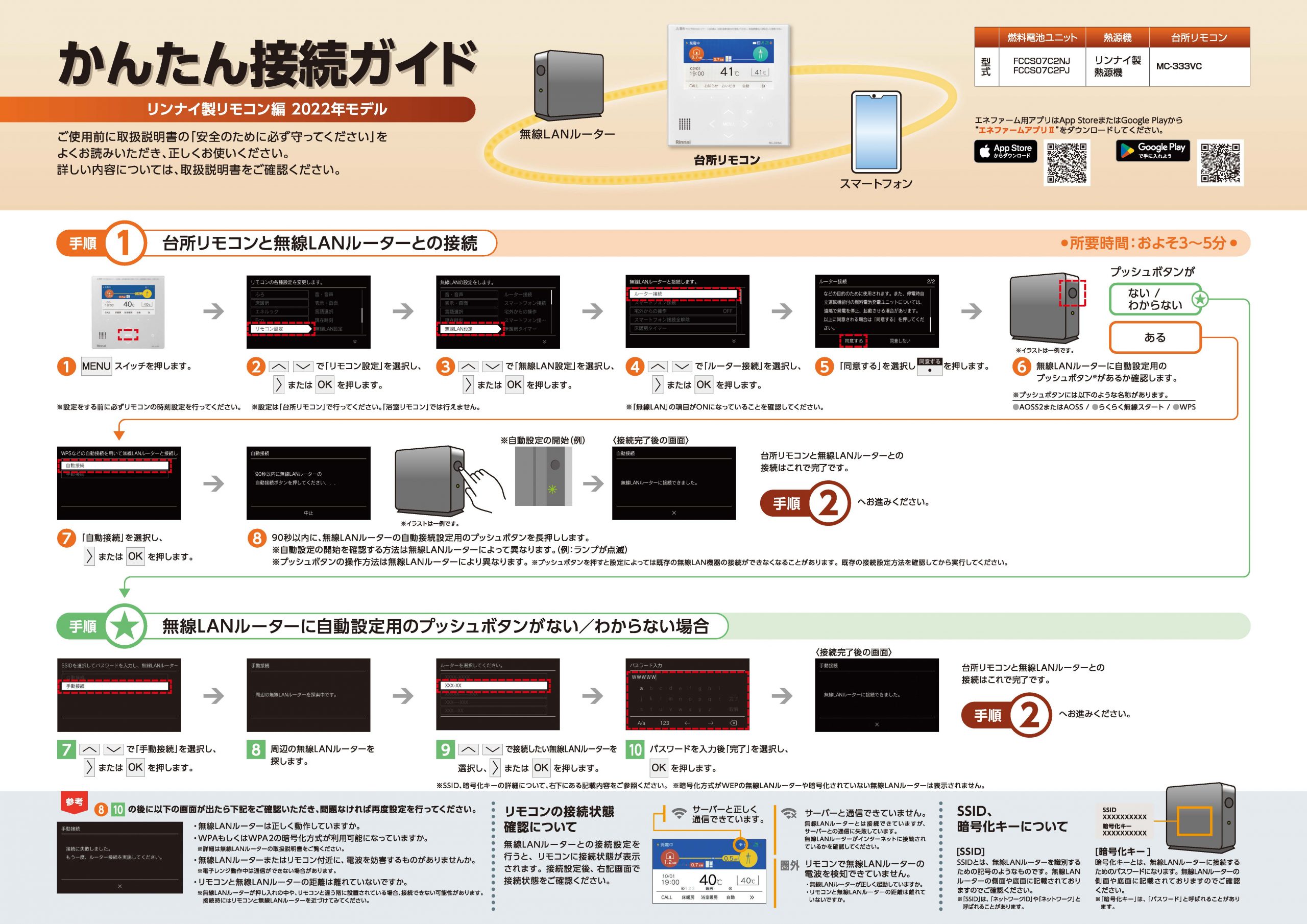 リンナイ製リモコン　かんたん接続ガイド