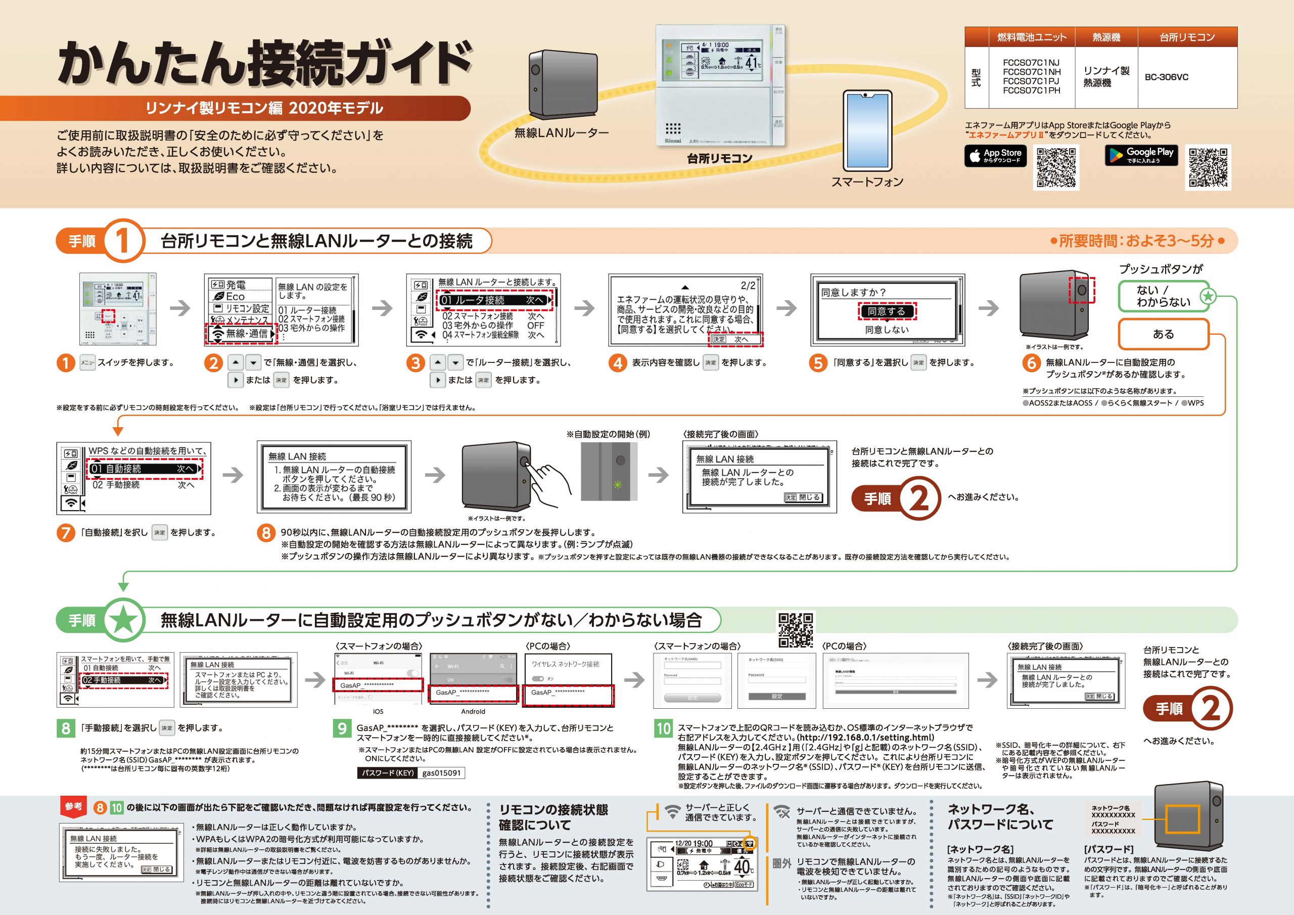 リンナイ製リモコン　かんたん接続ガイド
