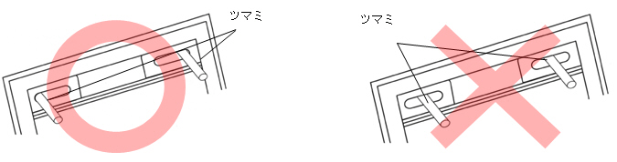ツマミが外側
