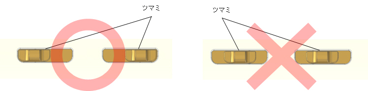 ツマミが外側