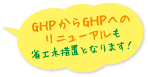 GHPからGHPへのリニューアルも省エネ措置となります！