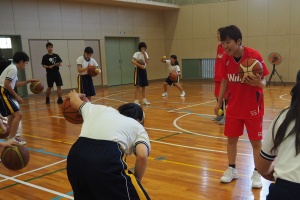 ハンドリングの指導中